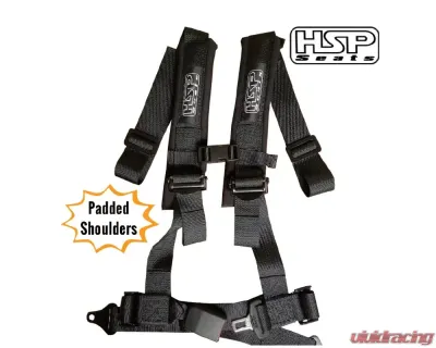 HSP Seats 4 Point Harness 2 Inch Auto Buckle Black - SB22A4B-JJHX